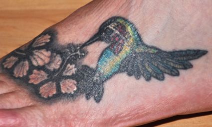 Hummingbird Tat On Feet